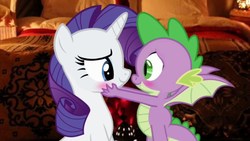Size: 1920x1080 | Tagged: safe, rarity, spike, g4, female, male, ship:sparity, shipping, straight