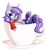 Size: 2763x2838 | Tagged: safe, artist:pesty_skillengton, oc, oc only, oc:andromeda galaktika, bat pony, pony, bat pony oc, blushing, cheek fluff, clothes, cup, cup of pony, cute, cute little fangs, ear fluff, ear tufts, fangs, female, food, glasses, heart, high res, hoodie, looking at you, mare, micro, socks, solo, striped socks, tea