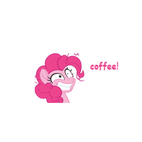 Size: 200x200 | Tagged: safe, artist:dziadek1990, pinkie pie, pony, g4, animated, caffeine, coffee, emote story, faic, female, gif, gif for breezies, hyperactive, hypercaffinated, picture for breezies, pinkie found the coffee, shaking, slice of life, solo, text, vibrating, xk-class end-of-the-world scenario