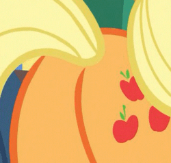 Size: 347x330 | Tagged: safe, edit, edited screencap, screencap, applejack, earth pony, pony, best gift ever, g4, applebutt, butt, butt only, cropped, female, gif, mare, non-animated gif, pictures of butts, plot, solo