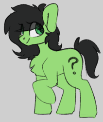 Size: 545x643 | Tagged: safe, artist:spoopygander, oc, oc only, oc:filly anon, earth pony, pony, chest fluff, cute, female, filly, looking at you, question mark, raised hoof, smiling, solo