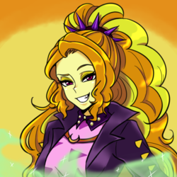 Size: 1000x1000 | Tagged: safe, artist:raika0306, adagio dazzle, equestria girls, equestria girls series, g4, sunset's backstage pass!, spoiler:eqg series (season 2), clothes, female, jacket, leather jacket, looking at you, solo, spiked headband