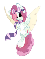Size: 1512x2000 | Tagged: safe, artist:php146, oc, oc only, oc:celestial star, pegasus, pony, chest fluff, clothes, female, goggles, mare, scarf, simple background, solo, two toned wings, white background, wings