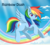 Size: 1000x902 | Tagged: safe, artist:shiragariria, rainbow dash, pegasus, pony, g4, female, mare, rainbow, solo, text