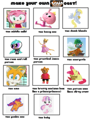 Size: 778x1026 | Tagged: safe, apple bloom, derpy hooves, scootaloo, sweetie belle, bear, earth pony, fox, hedgehog, kangaroo, pegasus, pony, unicorn, g4, abby's flying fairy school, amy rose, bananas in pyjamas, bliss (powerpuff girls 2016), cast meme, crown, cute, cutie mark crusaders, diasweetes, excited, eyes closed, female, filly, food, horn, horngasm, jelly jamm, jewelry, male, mare, miles "tails" prower, muffin, rita, scrunchy face, smiling, sonic the hedgehog, sonic the hedgehog (series), teddy bear, the loud house, the powerpuff girls
