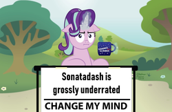 Size: 1024x662 | Tagged: safe, artist:aleximusprime, edit, starlight glimmer, pony, g4, change my mind, empathy cocoa, female, implied lesbian, implied shipping, implied sonatadash, mug, op is right, op is right you know, solo