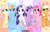 Size: 3528x2258 | Tagged: safe, artist:rivin177, applejack, fluttershy, pinkie pie, rainbow dash, rarity, twilight sparkle, alicorn, earth pony, pegasus, pony, unicorn, g4, cowboy hat, cute, female, folded wings, hat, high res, hoof on chest, line-up, looking at you, mane six, mare, one eye closed, raised hoof, sitting, smiling, twilight sparkle (alicorn), wings, wink