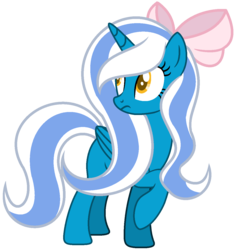 Size: 1176x1252 | Tagged: safe, artist:cosmic-wonders, oc, oc only, oc:fleurbelle, alicorn, pony, alicorn oc, bow, female, hair bow, mare