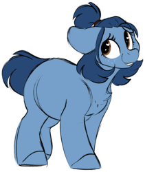 Size: 1247x1479 | Tagged: safe, artist:mulberrytarthorse, oc, oc only, oc:huckleberry bleu, earth pony, pony, chest fluff, female, freckles, heart eyes, mare, rule 63, simple background, solo, transparent background, wingding eyes