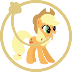 Size: 1080x1080 | Tagged: safe, artist:iknowpony, applejack, earth pony, pony, g4, .svg available, female, lasso, lineless, mare, rope, simple background, solo, transparent background, vector