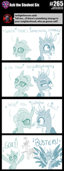 Size: 800x2117 | Tagged: safe, artist:sintakhra, gallus, ocellus, changedling, changeling, goat, griffon, tumblr:studentsix, g4, adorkable, bedroom eyes, british english, cute, diaocelles, dork, egon spengler, gallabetes, ghostbusters, pun, singing