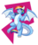 Size: 3353x3889 | Tagged: safe, artist:graphene, rainbow dash, dragon, g4, dragonified, female, grin, high res, one eye closed, rainbow dragon, smiling, solo, species swap, thumbs up, wink