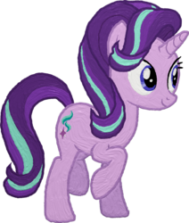 Size: 914x1080 | Tagged: safe, artist:iknowpony, starlight glimmer, pony, unicorn, g4, the crystalling, female, mare, raised hoof, simple background, smiling, solo, transparent background