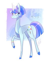 Size: 1524x1836 | Tagged: safe, artist:iheyyasyfox, oc, oc only, oc:water art, pony, unicorn, female, mare, solo