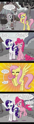 Size: 700x2508 | Tagged: safe, artist:deusexequus, fluttershy, kerfuffle, pinkie pie, rarity, earth pony, pegasus, pony, unicorn, g4, my little pony: rainbow roadtrip, clothes, comic, female, garter belt, grayfuffle, lingerie, panties, thong, underwear