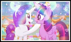 Size: 895x523 | Tagged: safe, edit, rarity, twilight sparkle, alicorn, pony, g4, my little pony: the movie, female, heart, lesbian, ship:rarilight, shipping, twilight sparkle (alicorn)