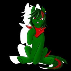 Size: 900x900 | Tagged: safe, artist:kira-minami, oc, oc only, earth pony, pony, clothes, ear piercing, earring, jewelry, piercing, scarf, silhouette, sitting, solo
