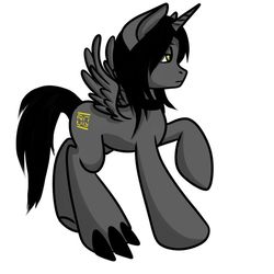 Size: 900x900 | Tagged: safe, artist:kira-minami, oc, oc only, alicorn, pony, alicorn oc, claw, male, raised hoof, simple background, solo, spread wings, stallion, white background, wings