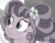 Size: 477x374 | Tagged: safe, screencap, petunia petals, earth pony, pony, g4, my little pony: friendship is magic, my little pony: rainbow roadtrip, barrette, bust, colorless, cropped, discovery family logo, female, freckles, frown, mare, raised eyebrow, solo