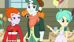 Size: 1920x1080 | Tagged: safe, screencap, heath burns, normal norman, scott green, scribble dee, tennis match, equestria girls, g4, my little pony equestria girls, background human, clothes, female, male, offscreen character, smiling
