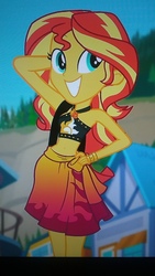 Size: 2560x1440 | Tagged: safe, screencap, sunset shimmer, equestria girls, equestria girls series, g4, my little pony equestria girls: forgotten friendship, beach, belly button, clothes, geode of empathy, magical geodes, midriff, sarong, swimsuit