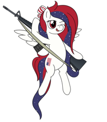 Size: 3042x3451 | Tagged: safe, artist:czu, pony, 4th of july, american independence day, assault rifle, gun, high res, holiday, independence day, m16, pmag, poniefied, rifle, united states, weapon