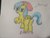 Size: 4160x3120 | Tagged: safe, artist:anonymous, barley barrel, pegasus, pony, g4, my little pony: rainbow roadtrip, butt, colored pencil drawing, dialogue, female, filly, looking at you, photo, plot, raised hoof, solo, talking to viewer, traditional art