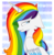 Size: 1711x1741 | Tagged: safe, artist:absolitedisaster08, oc, oc only, alicorn, pony, alicorn oc, bust, crying, female, mare, multicolored hair, portrait, rainbow hair, solo