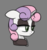 Size: 283x299 | Tagged: safe, artist:rainbow-douch, sweetie belle, pony, unicorn, g4, bust, collar, female, filly, floppy ears, goth, gray background, lidded eyes, one ear down, simple background, solo, unamused