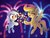 Size: 1668x1251 | Tagged: safe, artist:dawnfire, oc, oc:mocha sunrise, oc:sharp focus, pegasus, pony, duo, hoof hold, sparkler (firework)