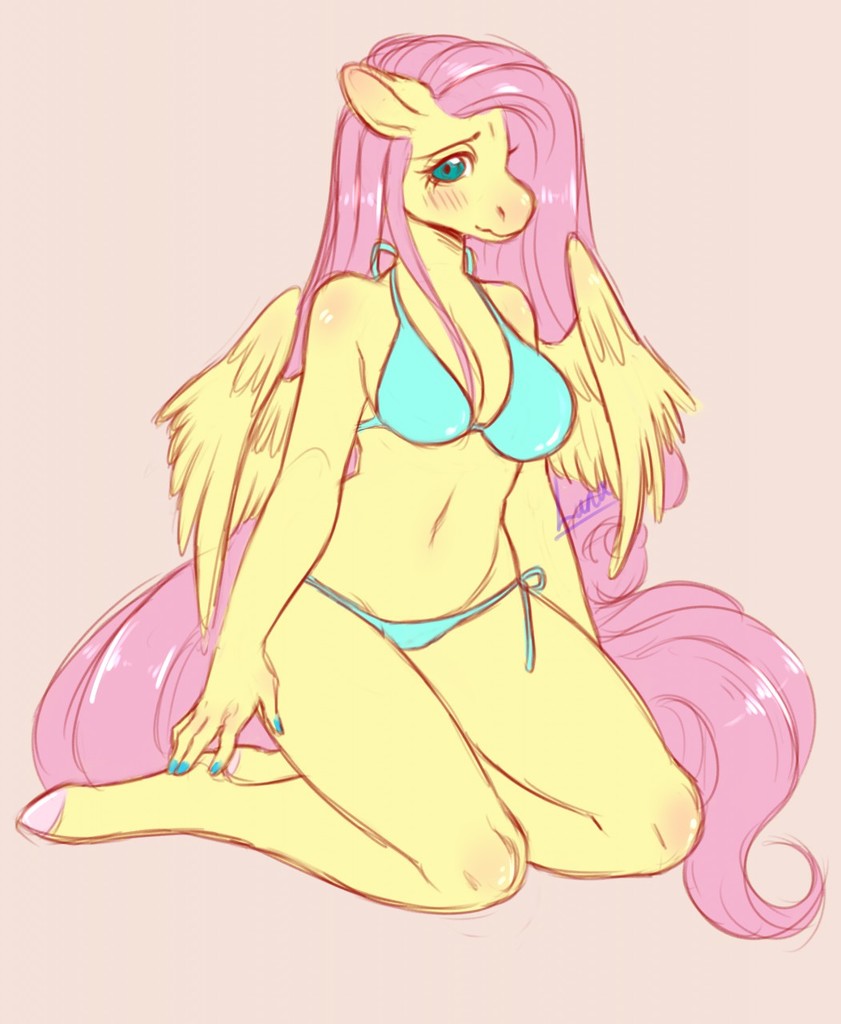 #2419717 - suggestive, artist:fluffleart, fluttershy, pegasus, pony, adorasexy, 