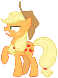 Size: 7000x9400 | Tagged: safe, artist:tardifice, applejack, earth pony, pony, g4, horse play, absurd resolution, angry, cowboy hat, female, freckles, hat, mare, raised hoof, simple background, solo, stetson, transparent background, vector