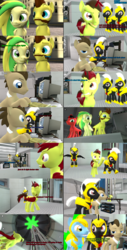 Size: 1699x3335 | Tagged: safe, artist:sky chaser, doctor whooves, time turner, oc, oc:demix, oc:dr drakem, oc:sky chaser, oc:wooden toaster, earth pony, pegasus, pony, unicorn, g4, 3d, beard, comic, dialogue, facial hair, guard, pony adventure, source filmmaker