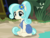 Size: 2548x1948 | Tagged: safe, artist:badumsquish, derpibooru exclusive, coco pommel, earth pony, pony, g4, beach, clothes, coco bandicoot, cocobetes, cosplay, costume, coveralls, crash bandicoot (series), cute, female, flower, flower in hair, looking at you, namesake, pun, reference, show accurate, sitting, smiling, solo, tropical