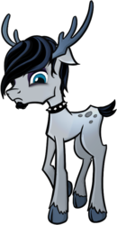 Size: 399x768 | Tagged: safe, artist:sirvalter, oc, oc only, deer, pony, cloven hooves, goth, simple background, solo, transparent background