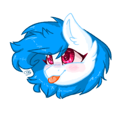 Size: 900x800 | Tagged: safe, artist:moonflake, oc, oc only, oc:moonflake, pegasus, pony, heart eyes, mlem, no source, open mouth, silly, solo, tongue out, wingding eyes