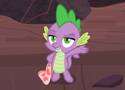 Size: 2982x2160 | Tagged: safe, screencap, spike, dragon, g4, sweet and smoky, blanket, claws, cropped, high res, male, smiling, solo, upscaled, winged spike, wings