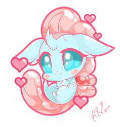 Size: 3720x3925 | Tagged: safe, artist:sohmasatori, ocellus, changedling, changeling, chibi, cute, diaocelles, female, heart, smiling, solo, weapons-grade cute