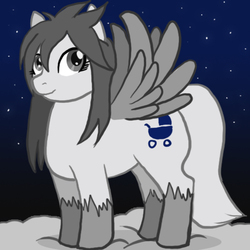 Size: 500x500 | Tagged: safe, artist:~mana_the_vixen, oc, oc:saph, pegasus, pony, female, ponified, ponysona, snow