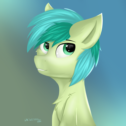 Size: 2983x2989 | Tagged: safe, artist:snowstormbat, sandbar, earth pony, pony, g4, chest fluff, gradient background, high res, male, simple background, smiling, solo
