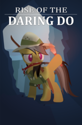 Size: 1000x1529 | Tagged: safe, artist:agrol, daring do, pegasus, pony, g4, female, flare, mouth hold, solo, tomb raider