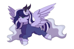 Size: 1280x854 | Tagged: safe, artist:itstechtock, oc, oc only, oc:freya, hybrid, female, interspecies offspring, offspring, parent:discord, parent:princess luna, parents:lunacord, simple background, solo, transparent background