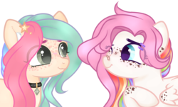 Size: 2692x1624 | Tagged: safe, artist:angelamusic13, oc, oc only, earth pony, pegasus, pony, base used, female, mare, simple background, transparent background