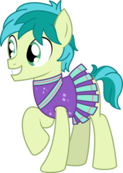 Size: 1646x2312 | Tagged: safe, artist:peternators, sandbar, earth pony, pony, 2 4 6 greaaat, g4, cheerleader, cheerleader outfit, cheerleader sandbar, clothes, crossdressing, cute, dress, male, male cheerleader, pleated skirt, sandabetes, simple background, skirt, solo, teenager, transparent background, two toned mane, two toned tail, vector