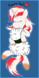 Size: 1280x2560 | Tagged: safe, artist:flavorful_sweets, oc, oc only, oc:koi fish, pony, cuddling, cuddling-worthy, cute, food, koi pony, ponies in food, ponies in sushi, rice, solo, sushi