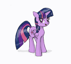 Size: 831x752 | Tagged: safe, artist:yewdee, twilight sparkle, alicorn, pony, g4, atg 2019, female, looking at you, newbie artist training grounds, open mouth, simple background, solo, twilight sparkle (alicorn), white background