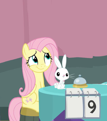 Size: 802x904 | Tagged: safe, screencap, angel bunny, fluttershy, a trivial pursuit, g4, cropped, cute, shyabetes