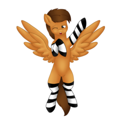 Size: 2000x2000 | Tagged: safe, artist:sevenserenity, oc, oc only, oc:toanderic, pegasus, pony, art trade, clothes, high res, simple background, socks, solo, striped socks, transparent background