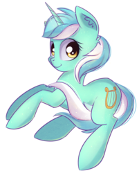 Size: 1276x1588 | Tagged: safe, artist:autumnvoyage, lyra heartstrings, pony, unicorn, g4, female, looking at you, mare, simple background, smiling, solo, tail between legs, transparent background