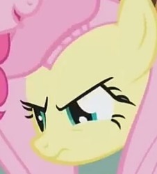Size: 261x289 | Tagged: safe, screencap, fluttershy, pinkie pie, pony, g4, griffon the brush off, angry, cropped, cute, madorable, upset